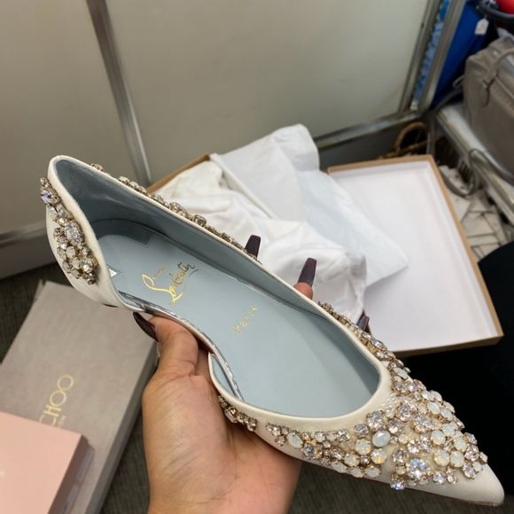 Sz 37 NIB $2950 Louboutin crystal encrusted flats - Picture 3 of 13